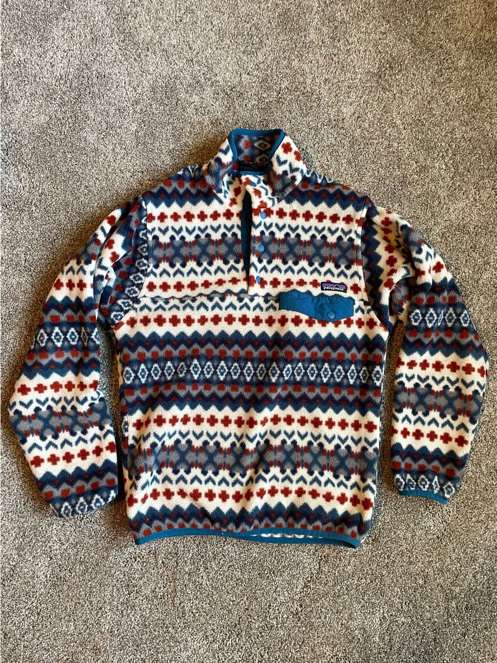 Patagonia Synchilla Men's Snap-T Pullover Cliff Underwater Blue Rare Size XS